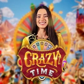 Crazy Time slot logo by Evolution at LuckyWins CasinoCrazy Time