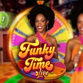 Funky Time slot logo by Evolution at LuckyWins Casino