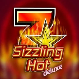 Enjoy Sizzling Hot Deluxe by Novomatic – logo hosted on luckywinscasino.eu